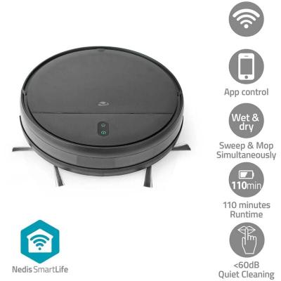 NEDIS Aspirateur Robot 3 en 1 Wi-Fi capacit&eacute; R&eacute;servoir 0.2L - Noir - 