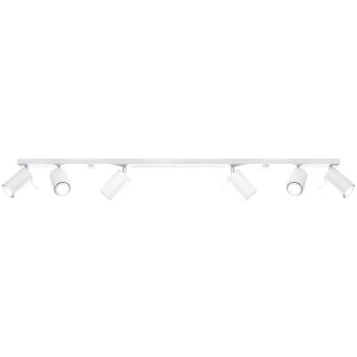 SOLLUX LIGHTING Plafonnier RING acier blanc 6 ampoules