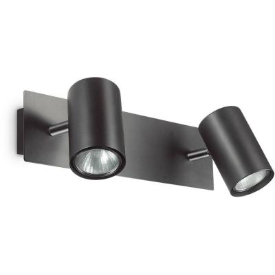 IDEAL LUX Applique murale Noire spot 2 ampoules - Noir