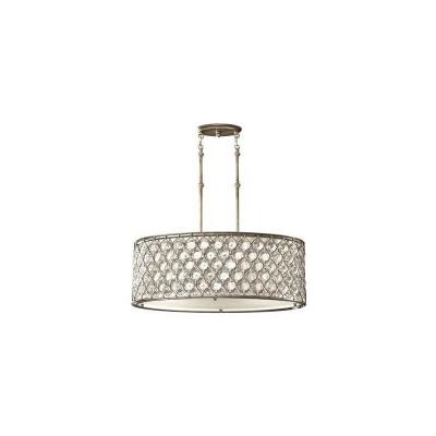 ELSTEAD LIGHTING Suspenion Lucia, argent bruni et cristal, 81 cm, 3 ampoules