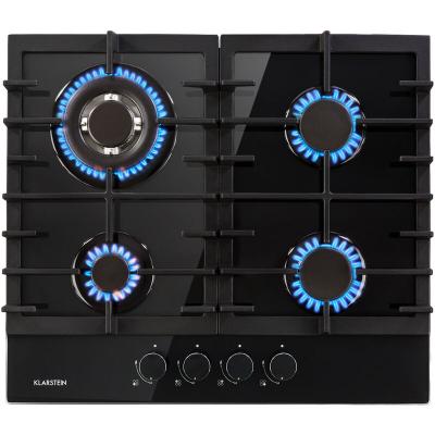 KLARSTEIN  ignito Plaque de cuisson &agrave; gaz 3,6 kw max - 4 br&ucirc;leurs - vitroc&eacute;ramique Noir 
