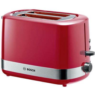 BOSCH  Haushalt TAT6A514 Grille-pain avec grille sp&eacute;ciale viennoisieries rouge, acier inoxydable