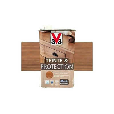 V33  101688 Teinte et Protection Meubles et Boiseries, Ch&ecirc;ne Fonc&eacute; 0,5L