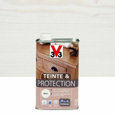 V33  - Teinte & Protection 3 en 1 - Blanc 0,5 l Finition : Mat - Blanc