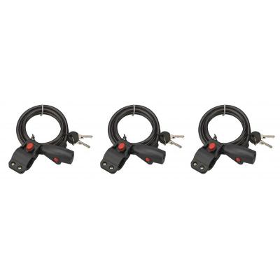 THIRARD  - Lot de 3 antivols &agrave; cl&eacute; pour v&eacute;lo - Twisty - 1,5 m