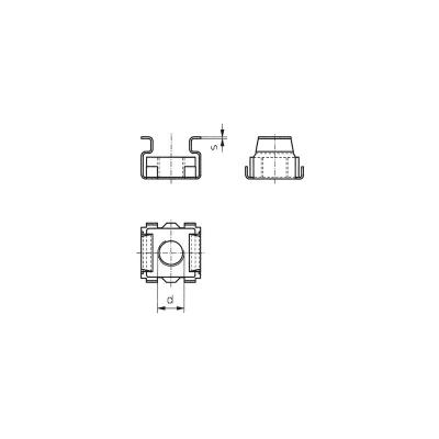 TOOLCRAFT  521847 &Eacute;crou &agrave; cage M6 acier 10 pc(s)