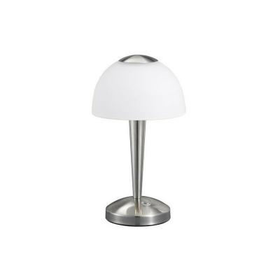 TRIO LEUCHTEN Lampe &agrave; poser ventura led touch nickel et verre blanc &oslash;15 cm trio lighting
