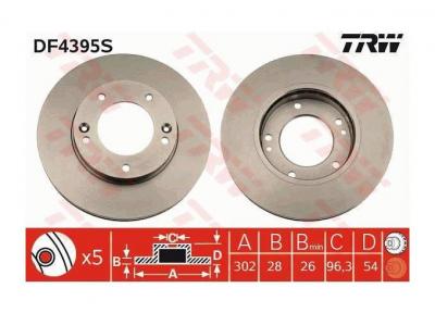 TRW  Disque de frein (&agrave; l'unit&eacute;) DF4395S