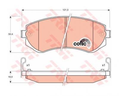 TRW Kit de plaquettes de frein frein &agrave; disque COTEC GDB3208 
