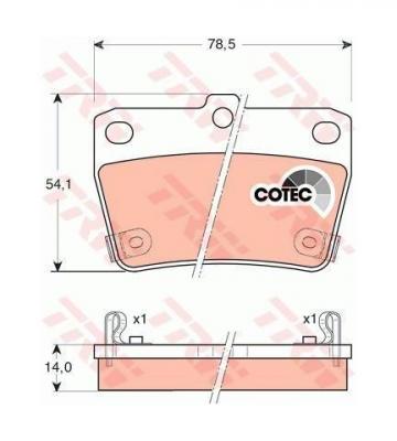 TRW Kit de plaquettes de frein frein &agrave; disque COTEC GDB3279 