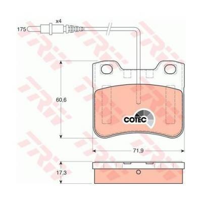 TRW Kit de plaquettes de frein frein &agrave; disque COTEC GDB1031 