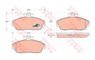 TRW  Jeu de plaquettes de frein avant GDB1319 LAND ROVER FREELANDER