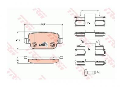 TRW Kit de plaquettes de frein frein &agrave; disque COTEC GDB1708 