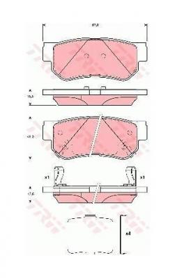 TRW  Jeu de plaquettes de frein arri&egrave;re GDB3432 HYUNDAI GETZ