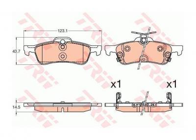 TRW  Jeu de plaquettes de frein arri&egrave;re GDB3588 HONDA CIVIC