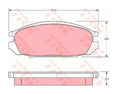 TRW  Jeu de plaquettes de frein arri&egrave;re GDB745 NISSAN PATROL