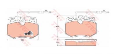 TRW Kit de plaquettes de frein frein &agrave; disque COTEC GDB808 