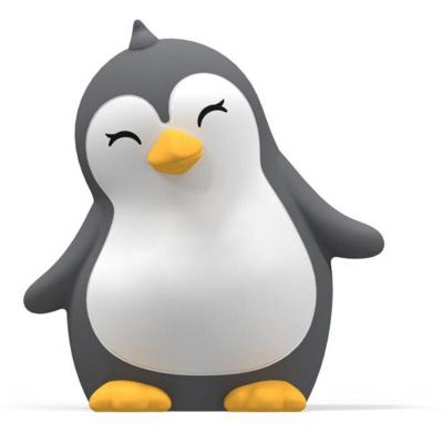 KONTIKI Veilleuse rechargeable souple pingouin blanc et gris