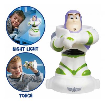 WORLDS APART Veilleuse et lampe torche Buzz L'&eacute;clair - Toy Story - 12 cm - Blanc