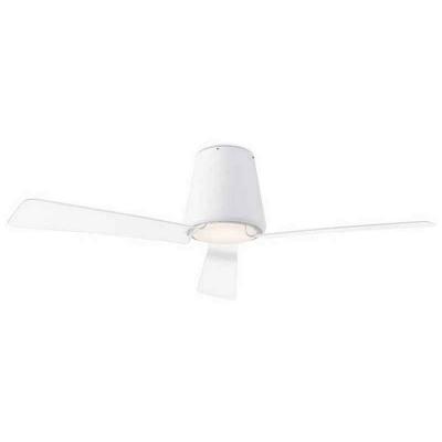 LEDS C4 Plafonnier-ventilateur Garbi, en acier, verre et acrylique, blanc