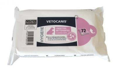 VETOCANIS  Lingettes Nettoyantes Grand Format X72 Chien / Chat