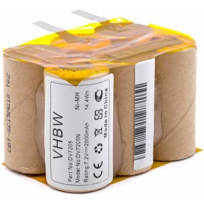 VHBW  Batterie compatible avec Black & Decker DV7205N, DV7205 aspirateur (2000mAh, 7,2V, NiMH)