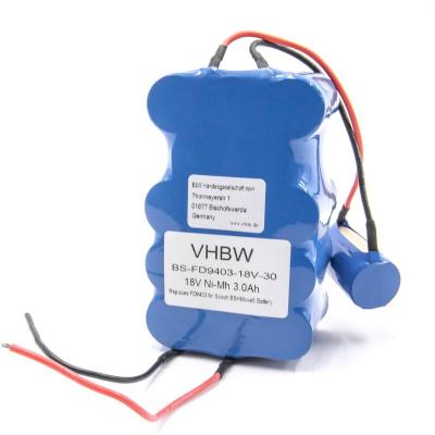 VHBW Batterie compatible avec Bosch BBHM1CMGB/01, BBHMOVE4/02, BBHMOVE4/01, BBHMOVE4/03, BBHMove4 robot &eacute;lectrom&eacute;nager (3000mAh, 18V, NiMH) - 