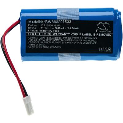 VHBW  - Batterie remplacement pour Ecovacs ICR18650 3S1P pour robot &eacute;lectrom&eacute;nager (2600mAh, 11,1V, Li-ion)