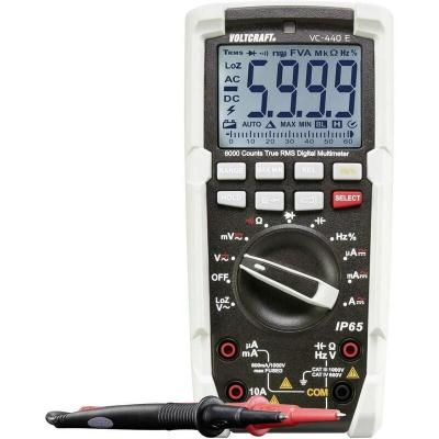 VOLTCRAFT Multim&egrave;tre  VC-440 E num&eacute;rique prot&eacute;g&eacute; contre les projections deau (IP65) CAT III 1000 V, CAT IV 600 V Affichage (nombre de points): 6000 