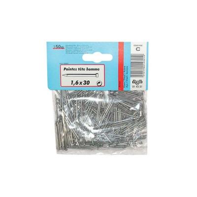 VYNEX Pointe t&ecirc;te homme - acier brut - 1.3x27 mm