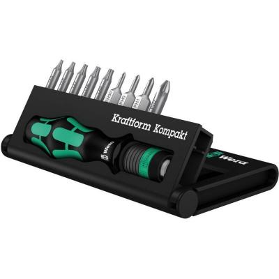 WERA  05135942001 Kraftform Kompakt 12, 10 pi&egrave;ces, Noir/vert