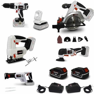 X PERFORMER Pack Outillage X-Performer BATTERIES 4Ah - Perceuse Visseuse Scie Sauteuse - Circulaire - Sabre - Multifonctions