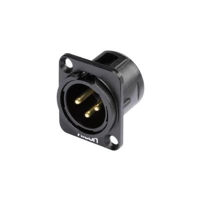 HICON XLR embase m&acirc;le, contacts droits HI-X3DM-G Nombre de p&ocirc;les (num): 3 noir