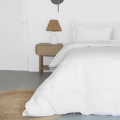 FEBRONIE Housse de couette lin lav&eacute; blanc pur 200x200