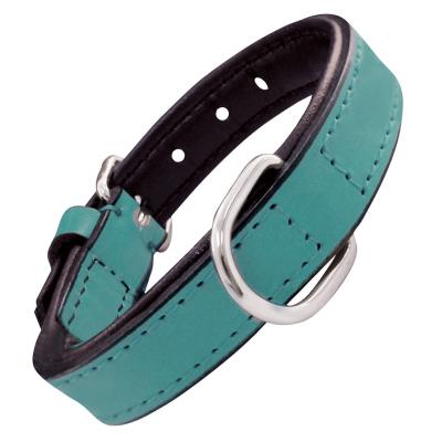 GLORIA PETS Gloria Collier pour Chien en Cuir Rembourr&eacute; turquoise T.30 cm