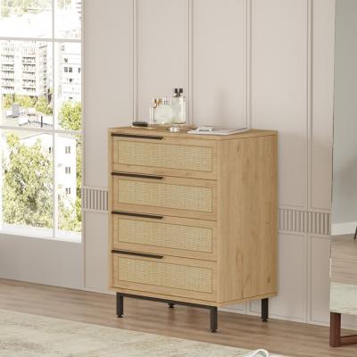 Hanah Home Commode en agglom&eacute;r&eacute; et effet cannage Only. Noyer