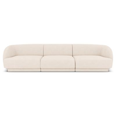 MICADONI HOME MICADONI Canap&eacute; Miley, 3 Places, Beige Clair, Tissu Chenille