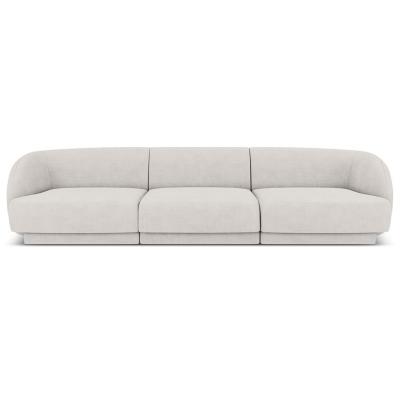 MICADONI HOME MICADONI Canap&eacute; Miley, 3 Places, Gris Clair, Tissu Chenille
