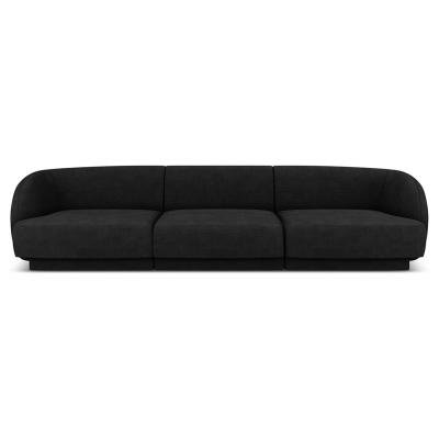 MICADONI HOME Canap&eacute; ""miley"", 3 places, noir, tissu chenille MIC_3S_140_F1_MILEY7