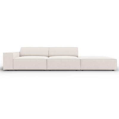 MICADONI HOME MICADONI Canap&eacute; Droit Jodie, 3 Places, Beige Clair, Tissu Structurel