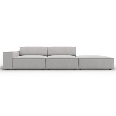 MICADONI HOME MICADONI Canap&eacute; Droit Jodie, 3 Places, Gris Clair, Tissu Structurel