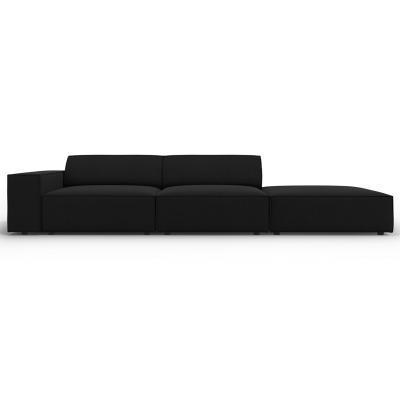 MICADONI HOME MICADONI Canap&eacute; Droit Jodie, 3 Places, Noir, Tissu Structurel