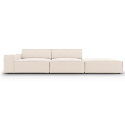 MICADONI HOME MICADONI Canap&eacute; Droit Jodie, 3 Places, Beige Clair, Velours