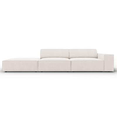 MICADONI HOME MICADONI Canap&eacute; Gauche Jodie, 3 Places, Beige Clair, Tissu Structurel