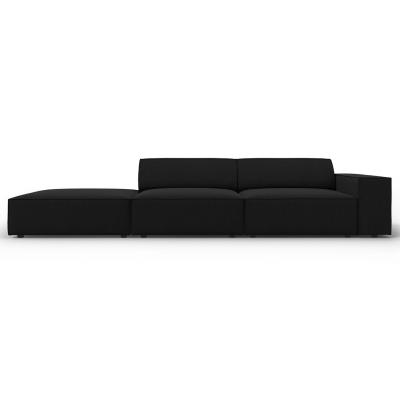 MICADONI HOME MICADONI Canap&eacute; Gauche Jodie, 3 Places, Noir, Tissu Structurel
