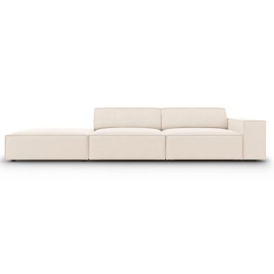 MICADONI HOME MICADONI Canap&eacute; Gauche Jodie, 3 Places, Beige Clair, Velours