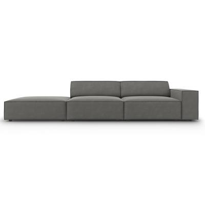 MICADONI HOME MICADONI Canap&eacute; Gauche Jodie, 3 Places, Gris Clair, Velours
