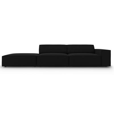 MICADONI HOME Canap&eacute; gauche ""jodie"", 3 places, noir, velours MIC_3SOL_51_F1_JODIE7