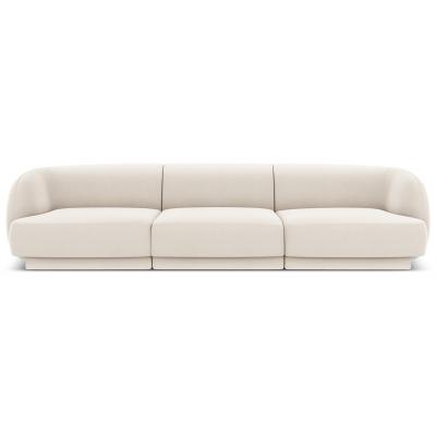 MICADONI HOME Canap&eacute; ""miley"", 3 places, beige clair, velours MIC_3S_51_F1_MILEY1