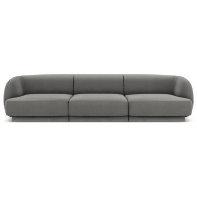 MICADONI HOME Canap&eacute; ""miley"", 3 places, gris clair, velours MIC_3S_51_F1_MILEY3